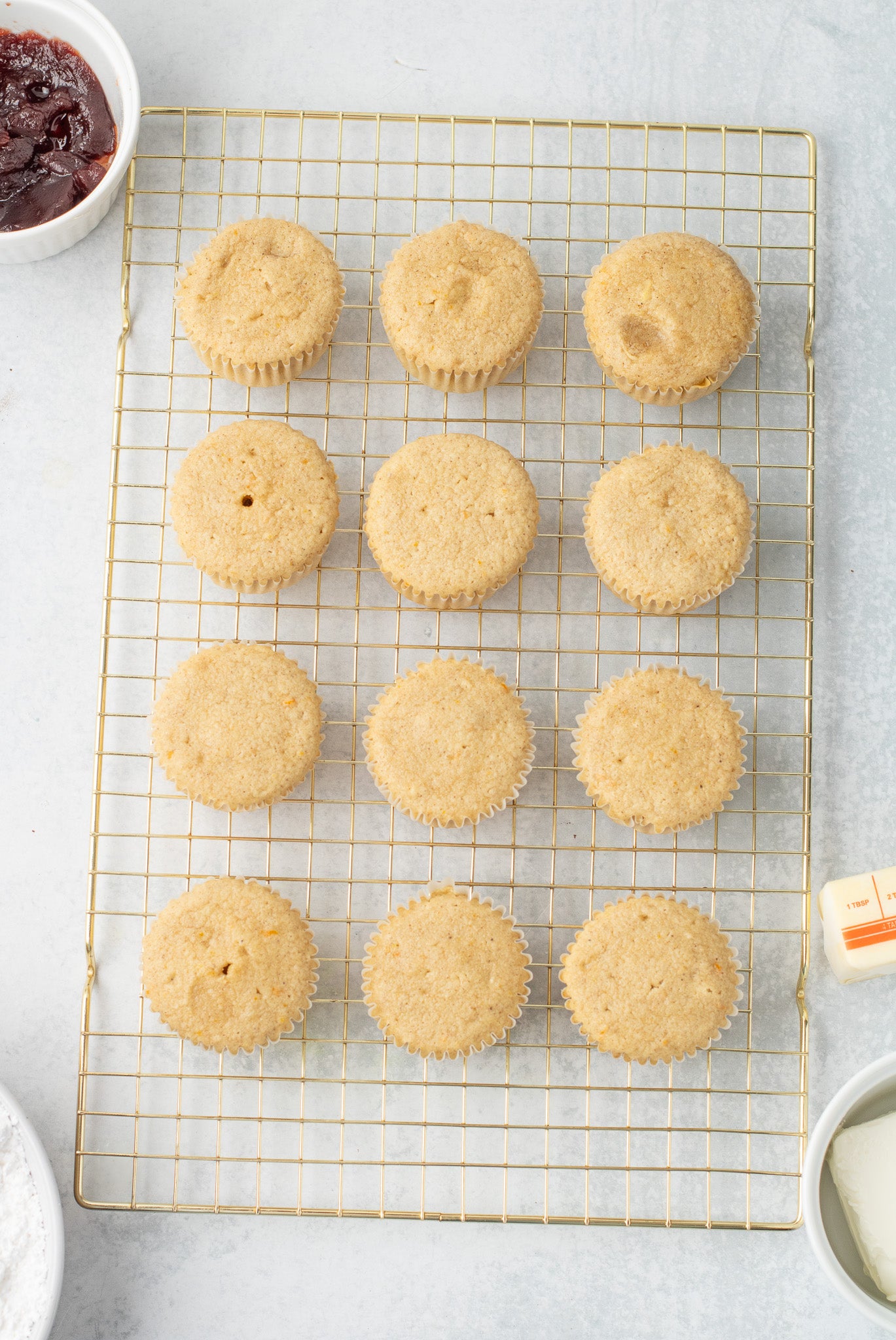 Spiced Orange Cupcakes with Cranberry Frosting