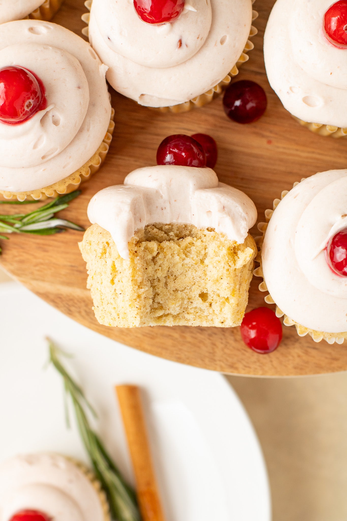 Spiced Orange Cupcakes with Cranberry Frosting